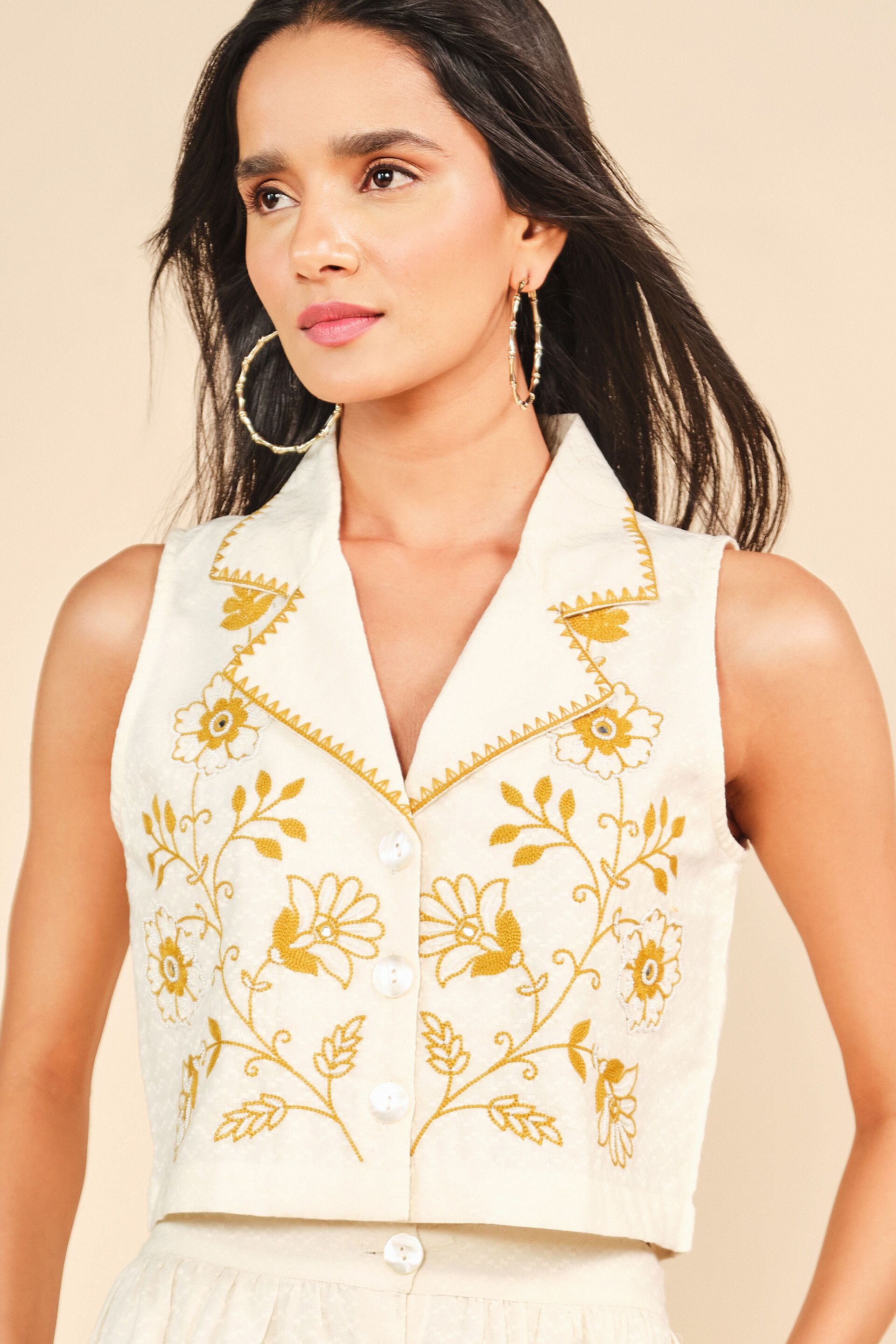 Chahat Skirts Set, Cream, image 5