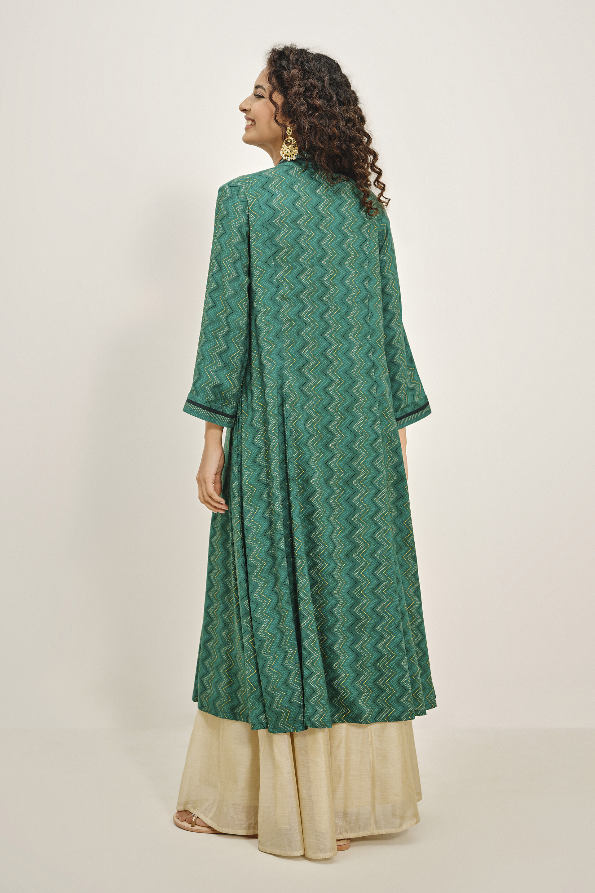 Parna Green Kurta, Teal, image 5