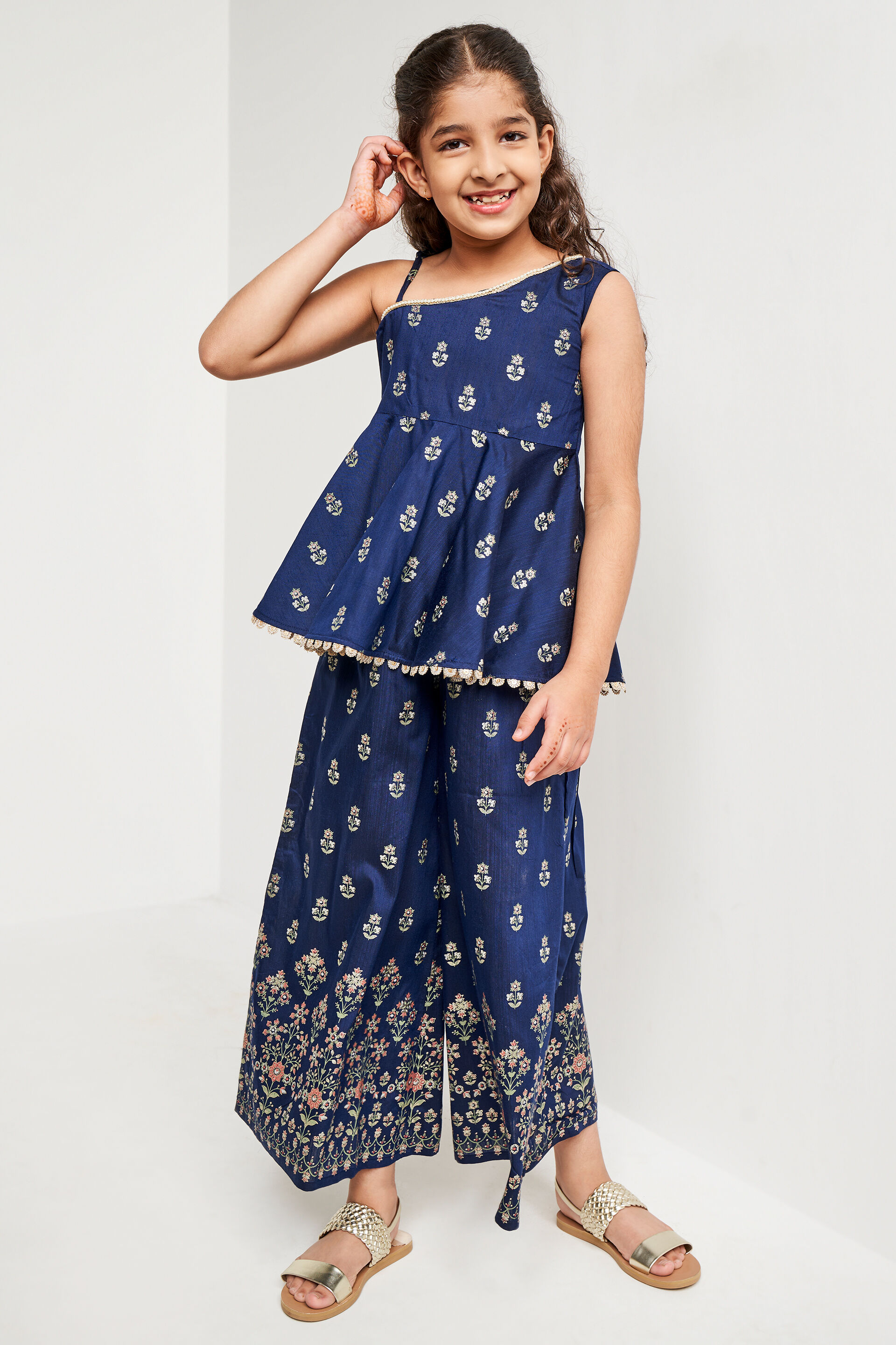 Indigo Khadi Flared Suit, Indigo, image 6