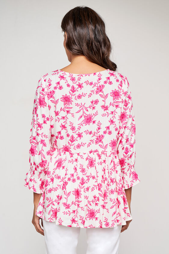 Pink Floral Fit and Flare Top, Pink, image 6