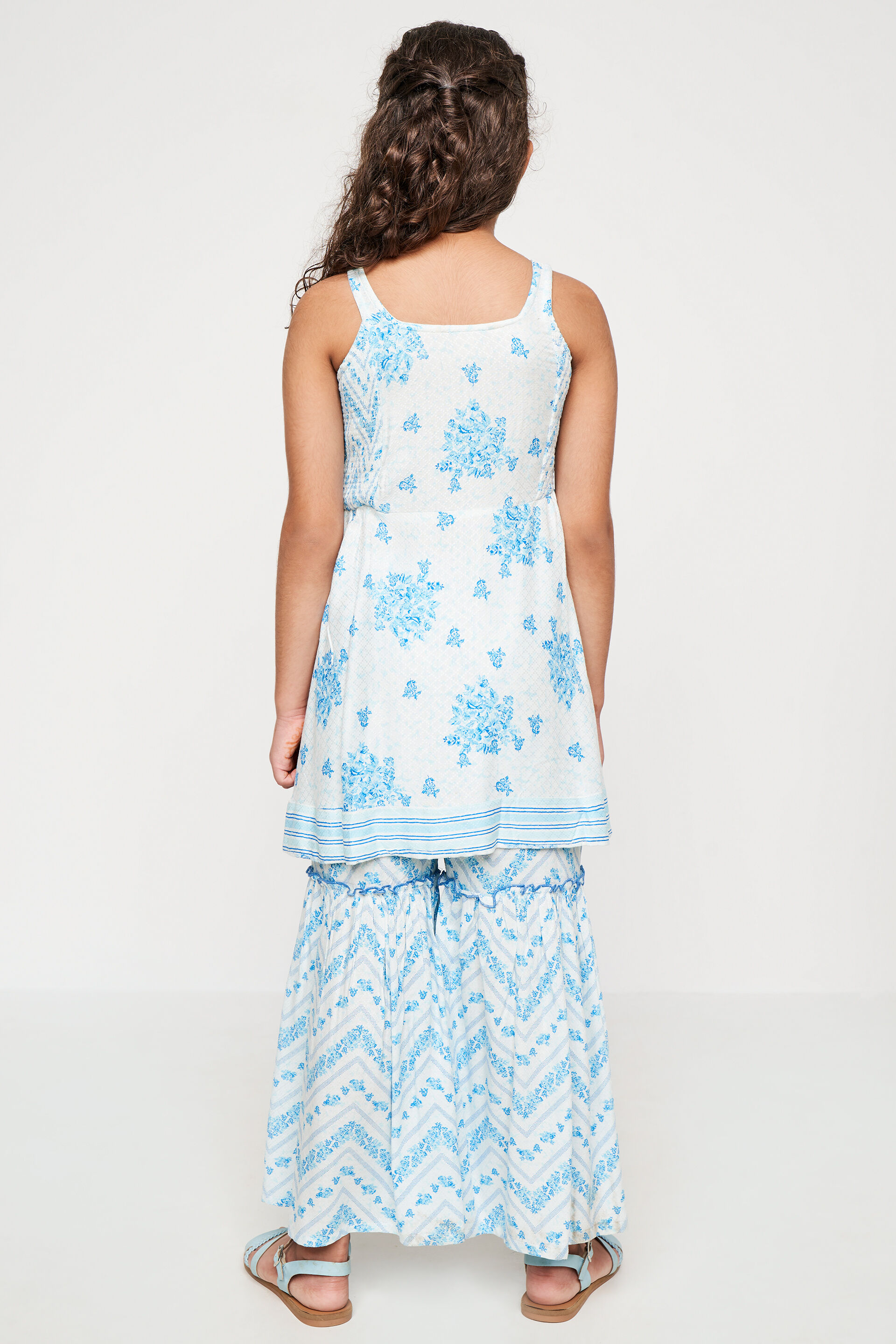 White Floral Flared Suit, White, image 4