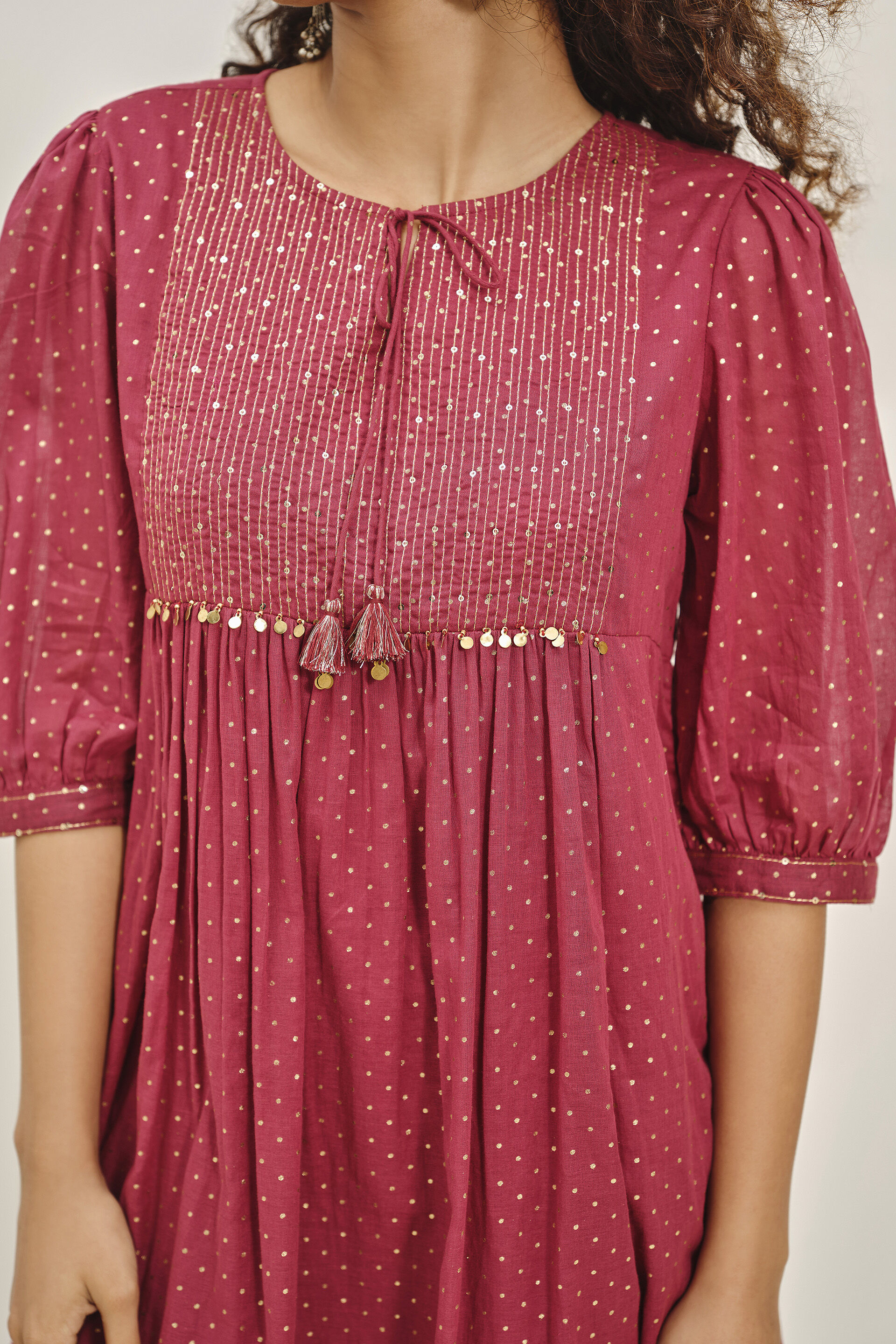 Sunehra Sky Dress, Wine, image 4