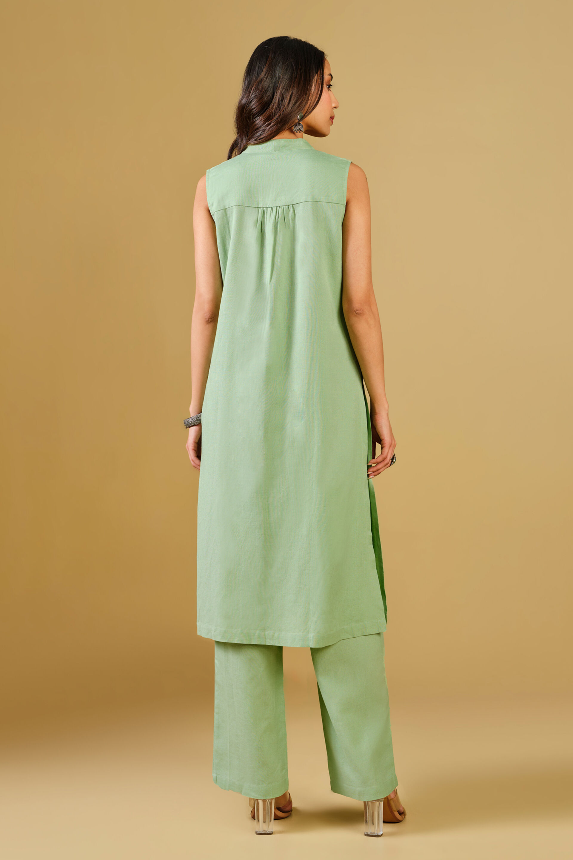 Mint Embroidered Rayon Blend kurta Set, Mint, image 8