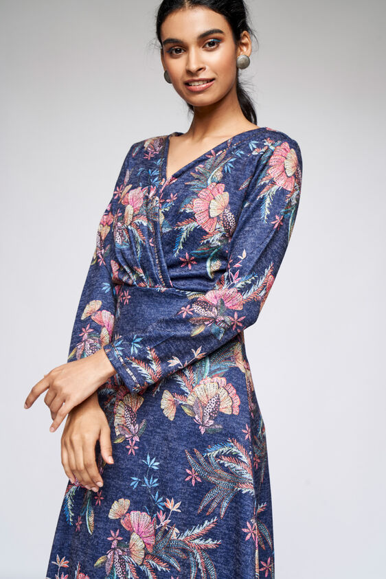 1 - Indigo Embellished Fit and Flare Gown, image 1