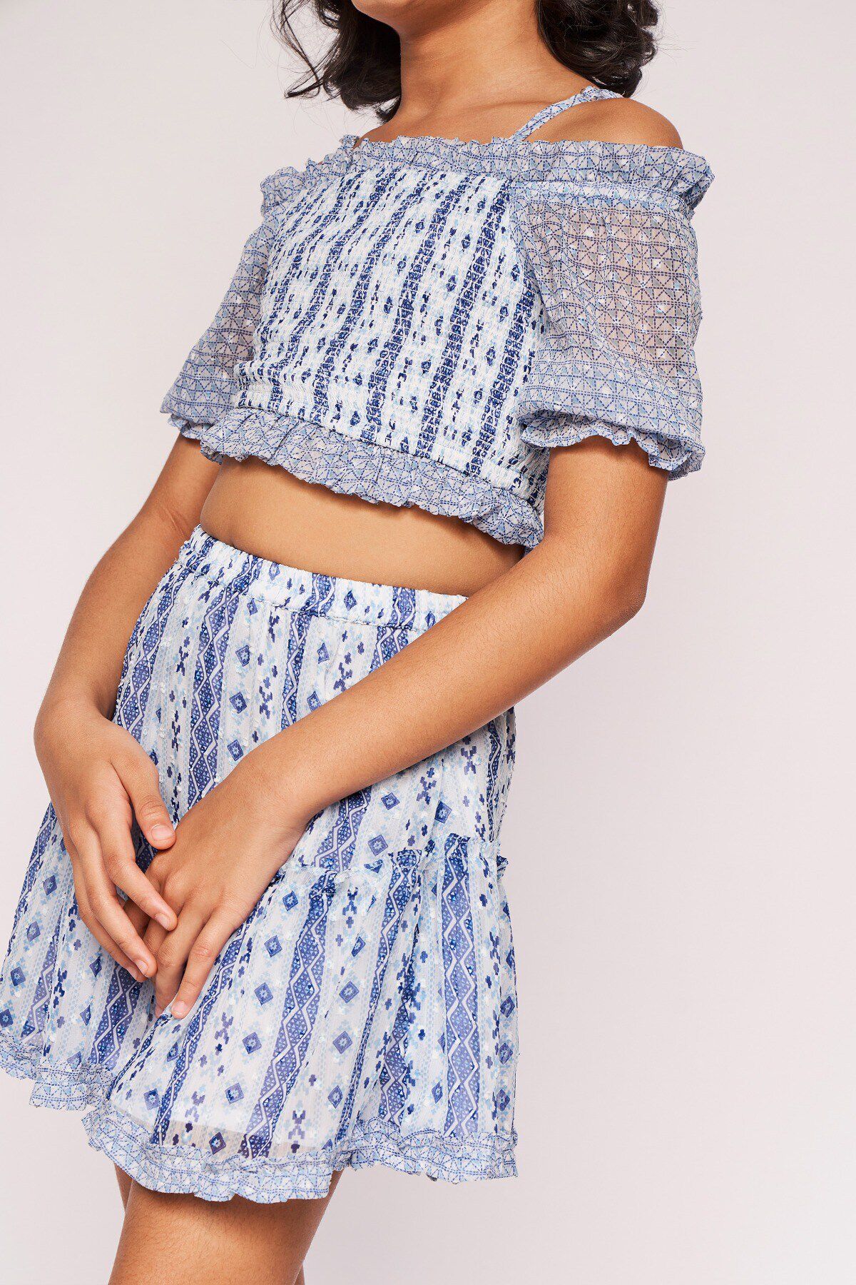 5 - Blue Smocking Geometric Suit, image 5