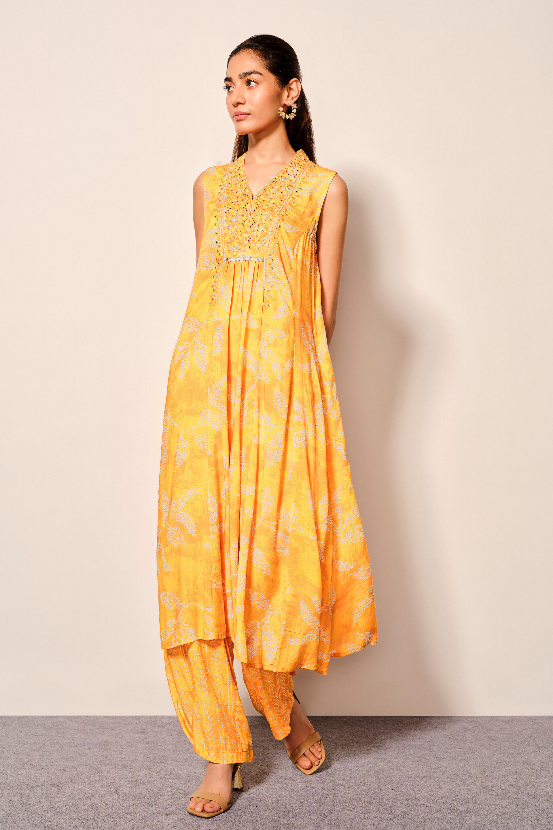 Mustard Viscose Kurta Set, Mustard, image 6