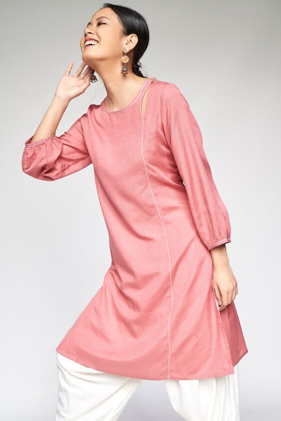 1 - Pink Trims A-Line Tunic, image 1