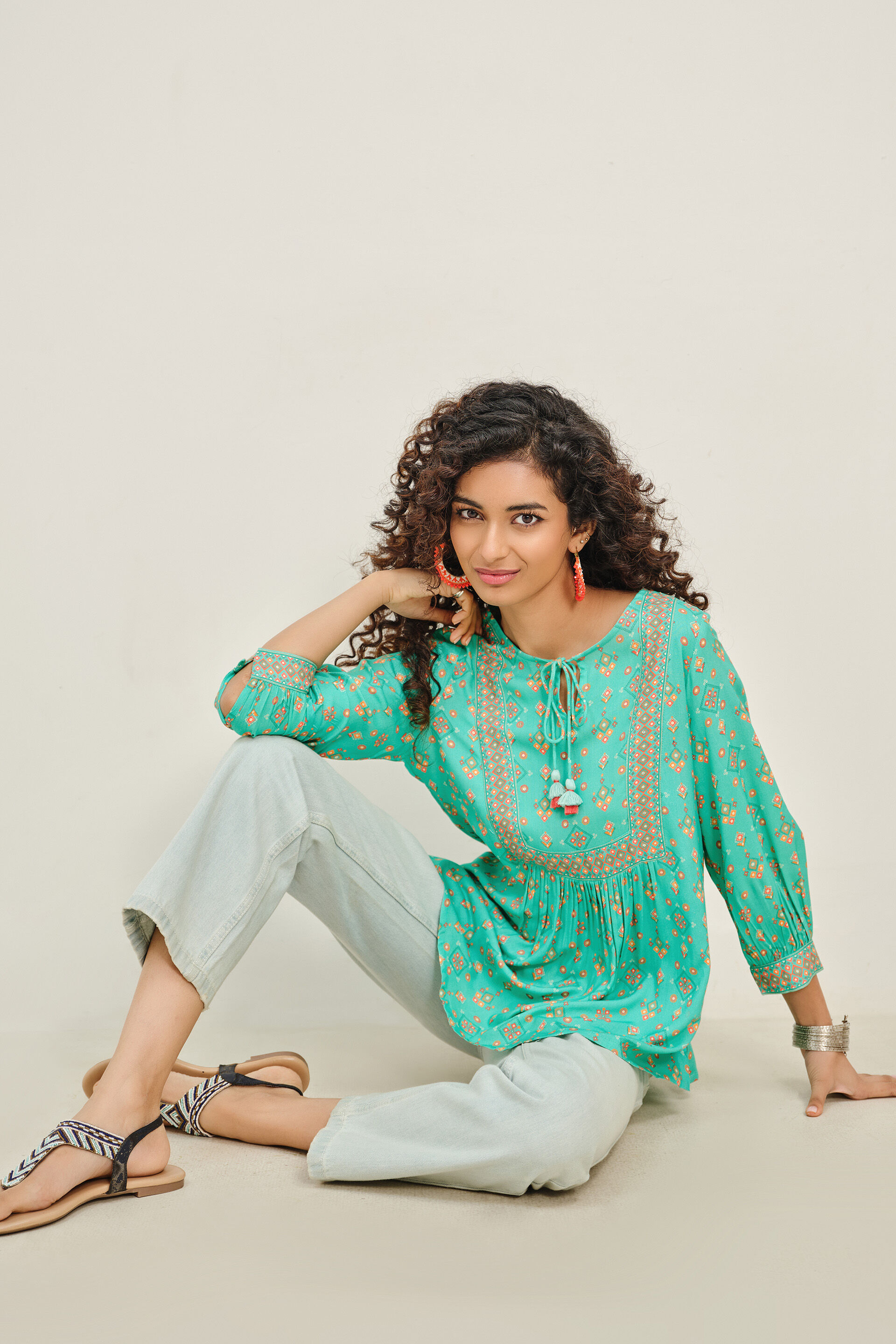 Jalpari Blue Top, Aqua, image 4