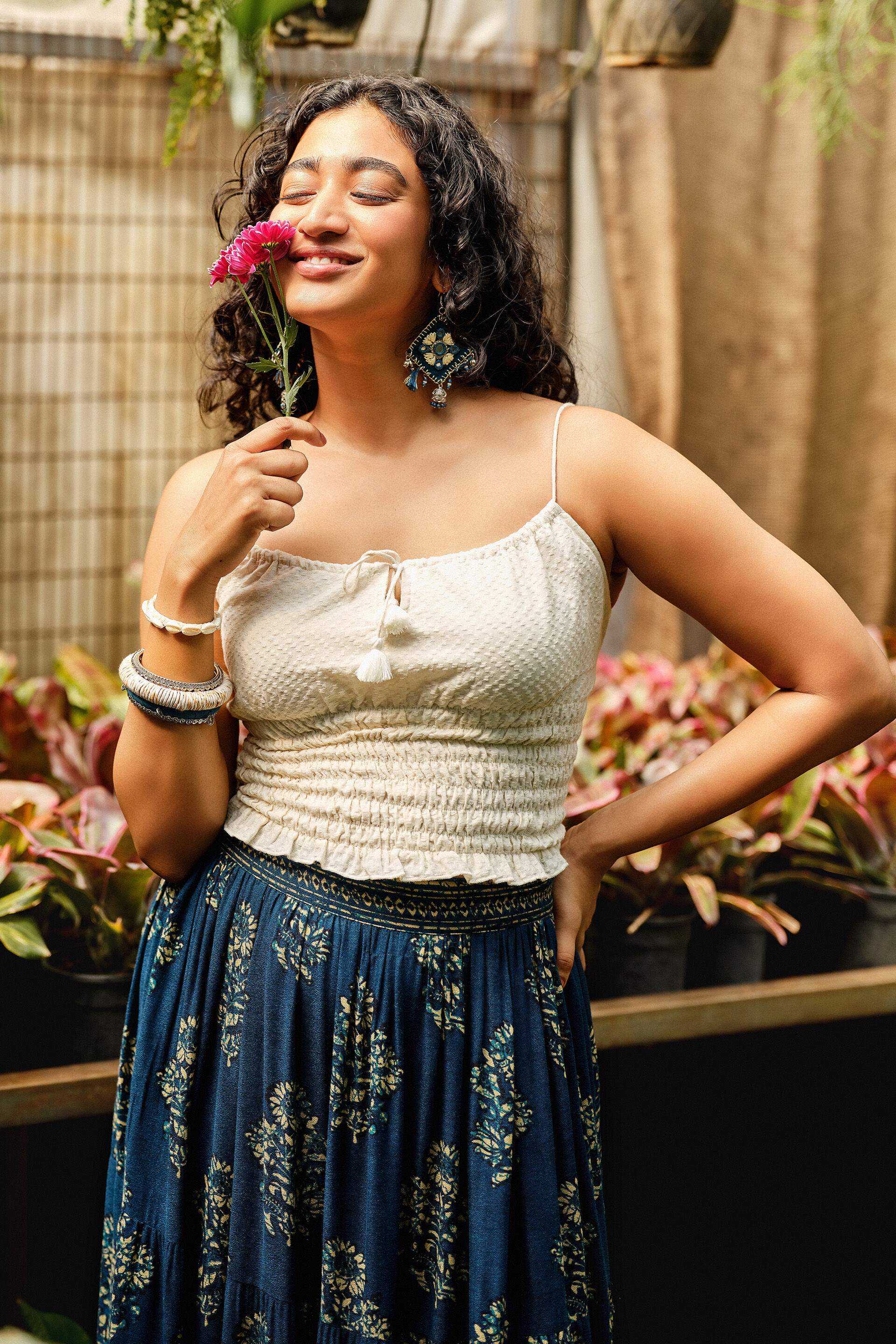 Inaya Indigo Tiered Skirt, Indigo, image 6