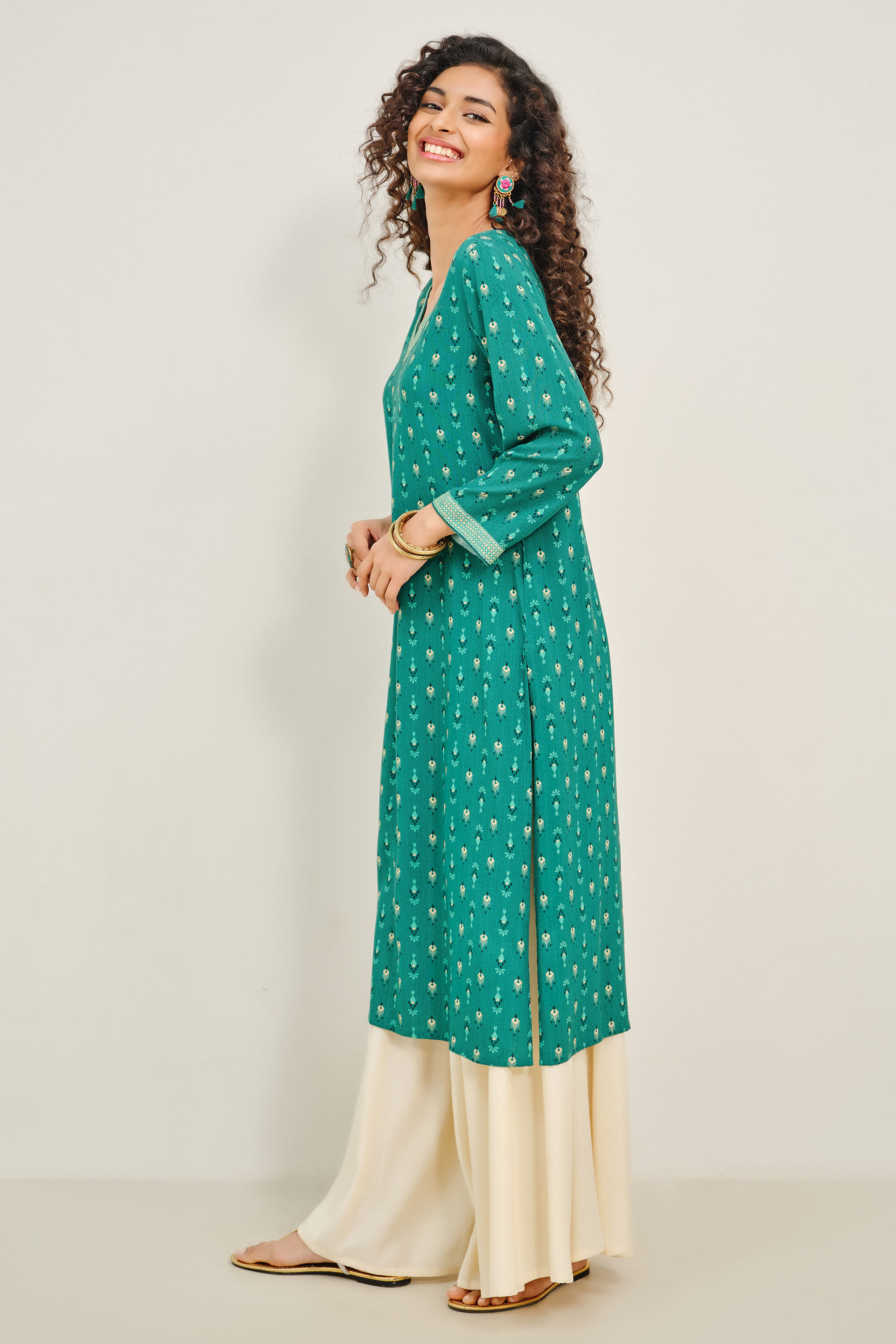 Panna Pop Kurta, Green, image 2