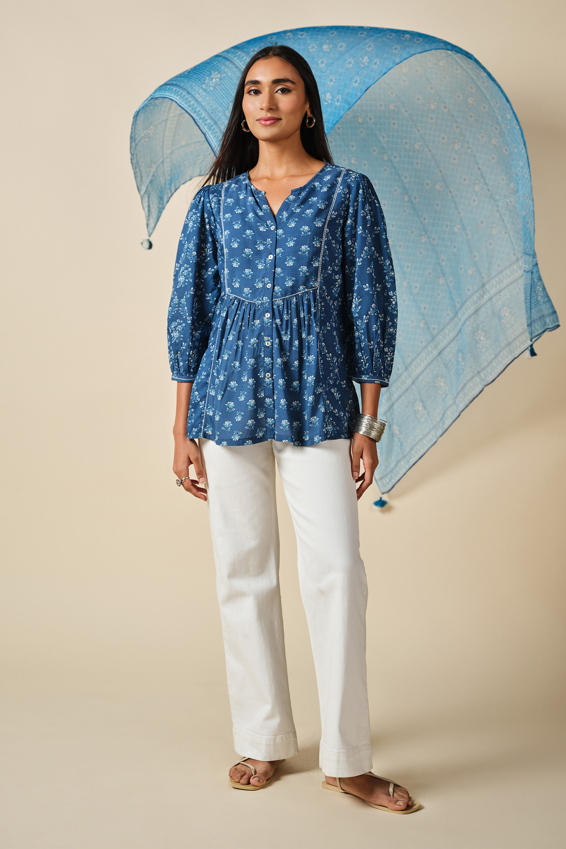 Blue Bahar Top, Blue, image 2