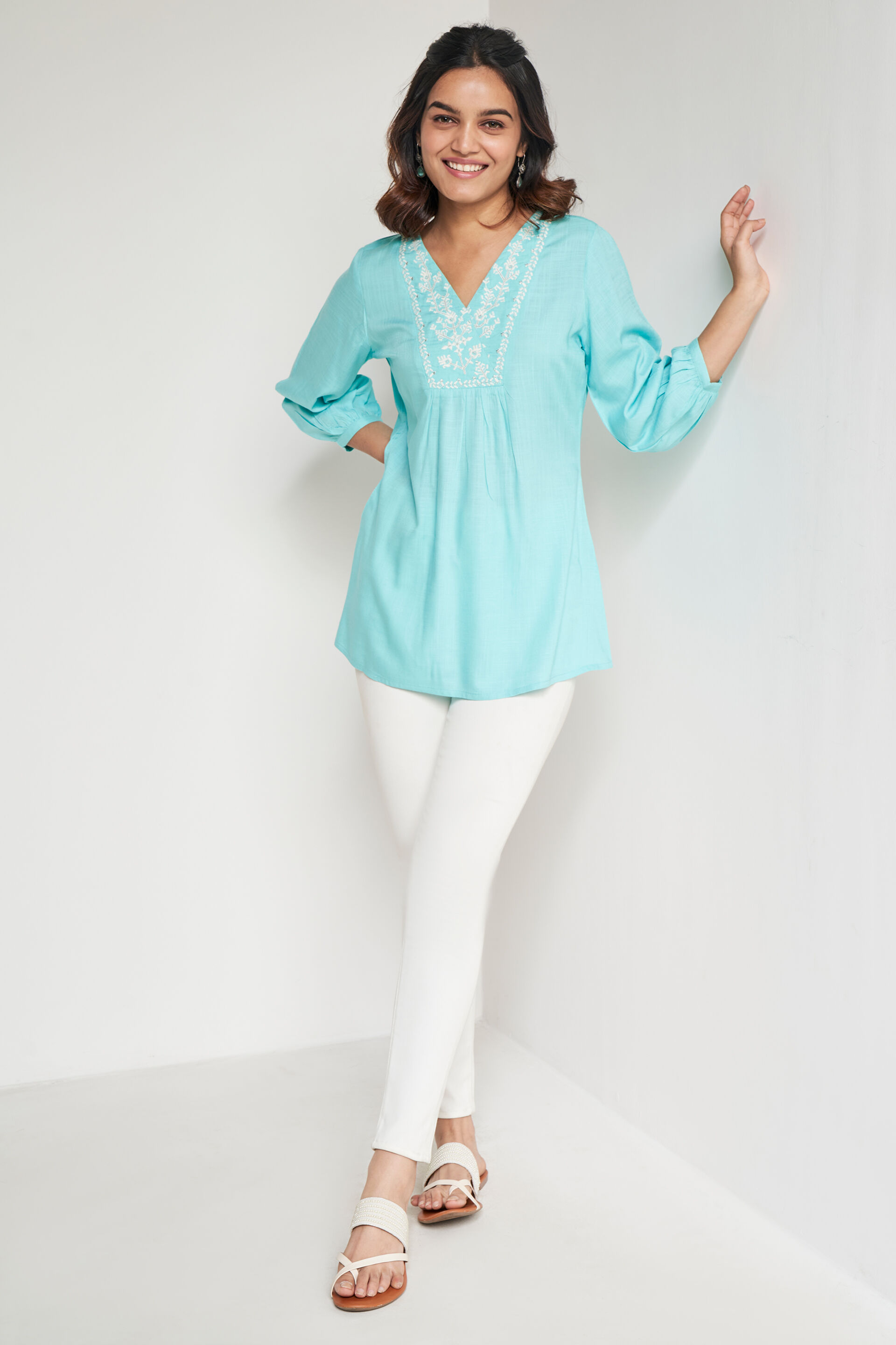 Aqua top womens tops