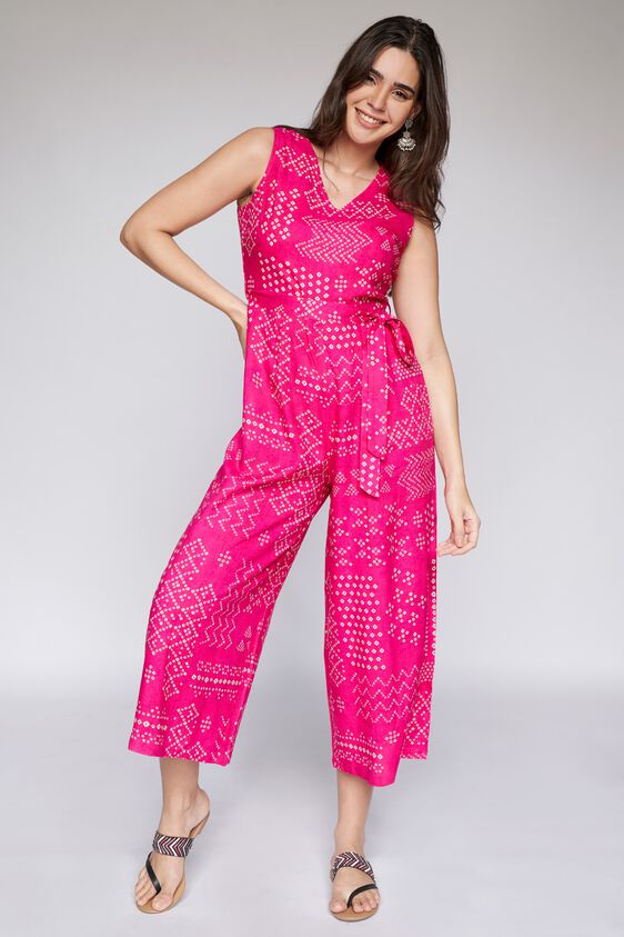 4 - Dark Pink Ethnic Motifs Jump Suit, image 4