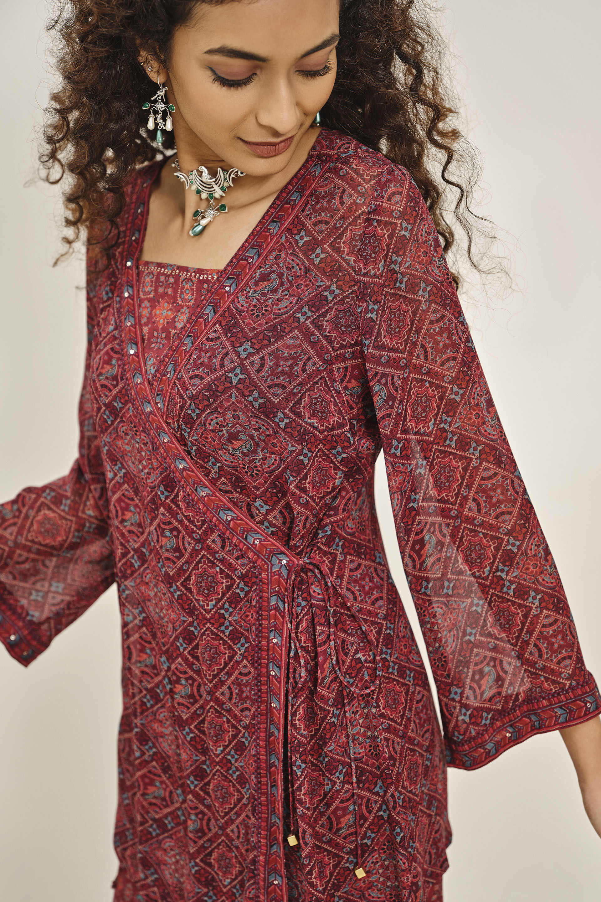 Burgundy Pyaar Co-ord Set, Burgundy, image 3