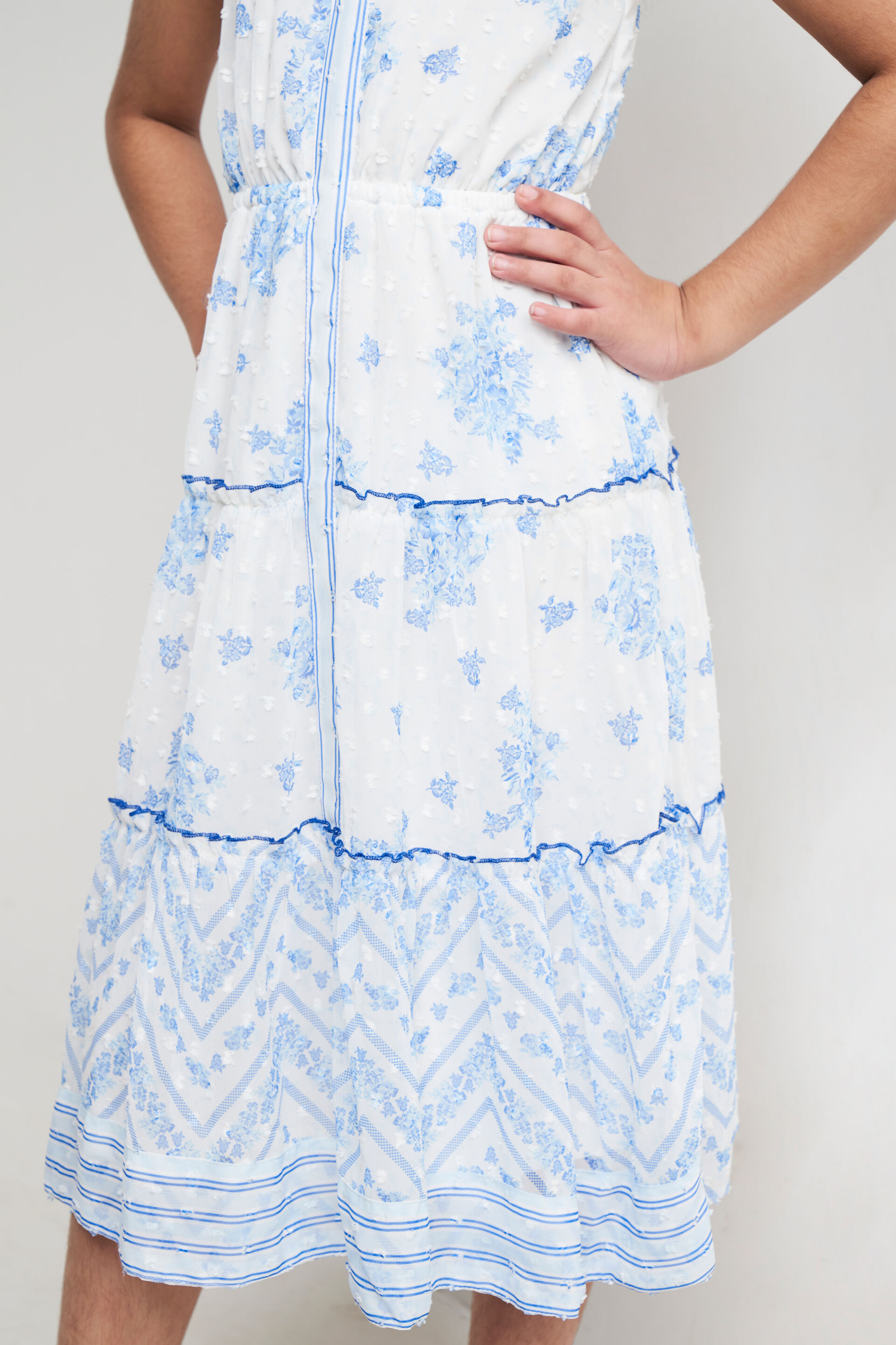 Buy White Floral Flounce Dress Online at Best Price at Global Desi FW22GKR156MXPGD