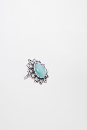 Silver Alloy and Stone Ring, , image 1