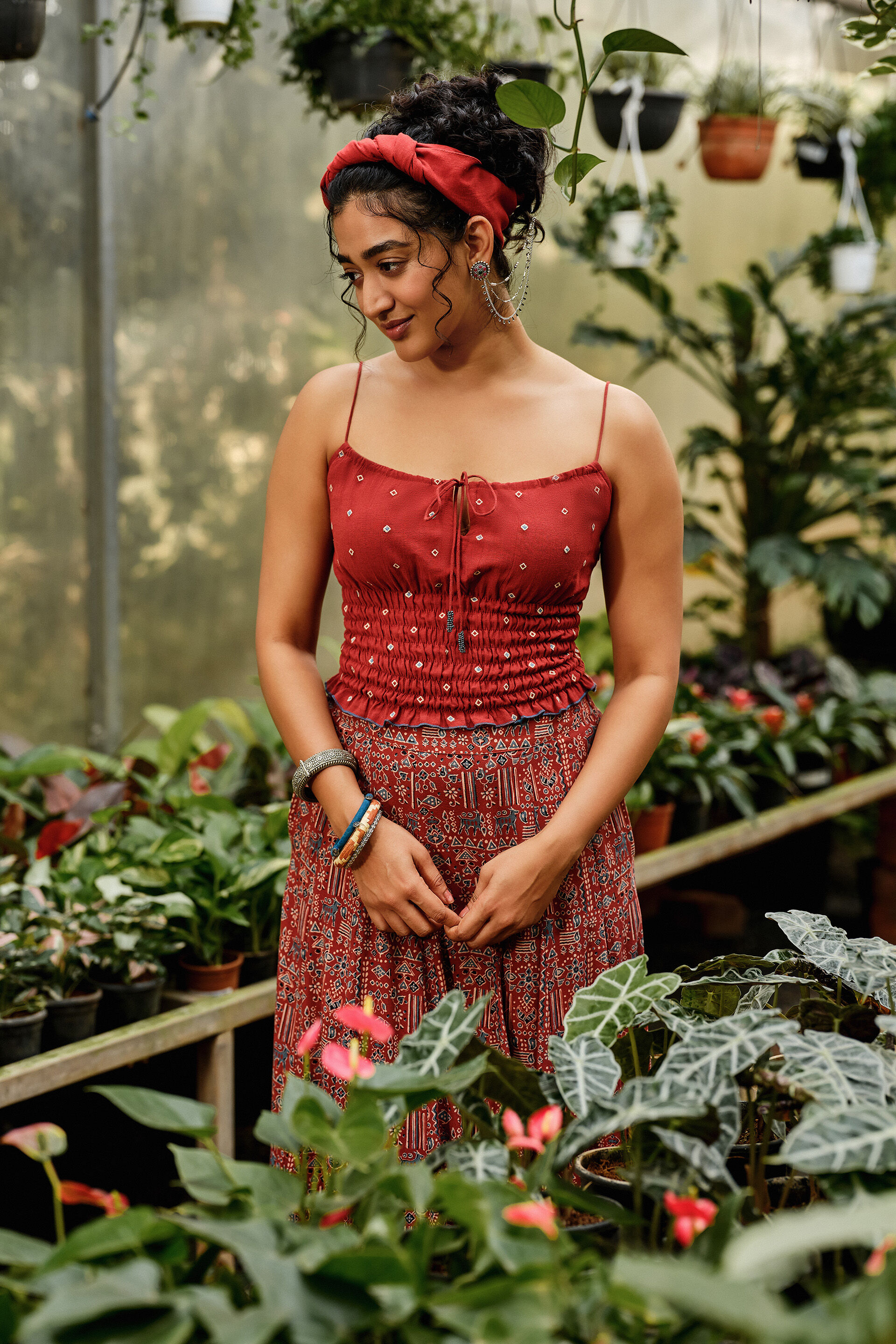 Rutvi Rust Skirt Set, Rust, image 3