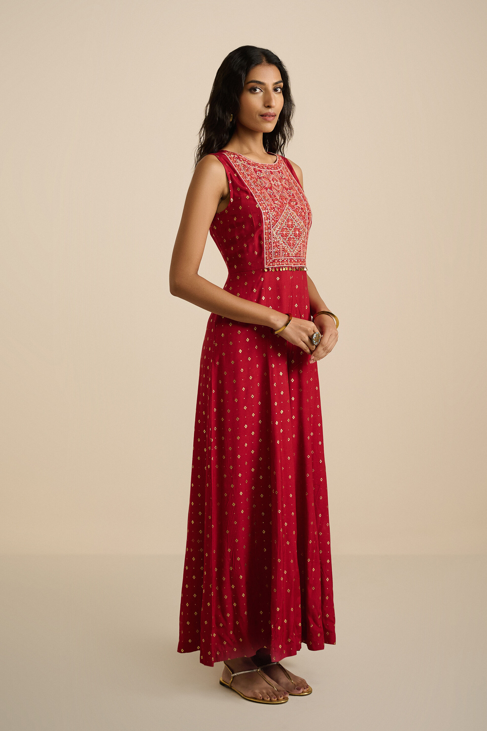 Laal printed Jumpsuit, Red, image 3