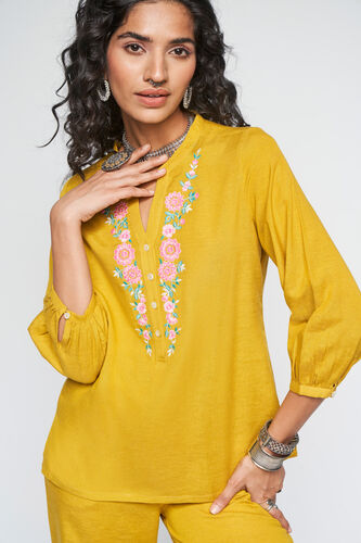 Mustard Embroidered Co-ords Set, Mustard, image 4