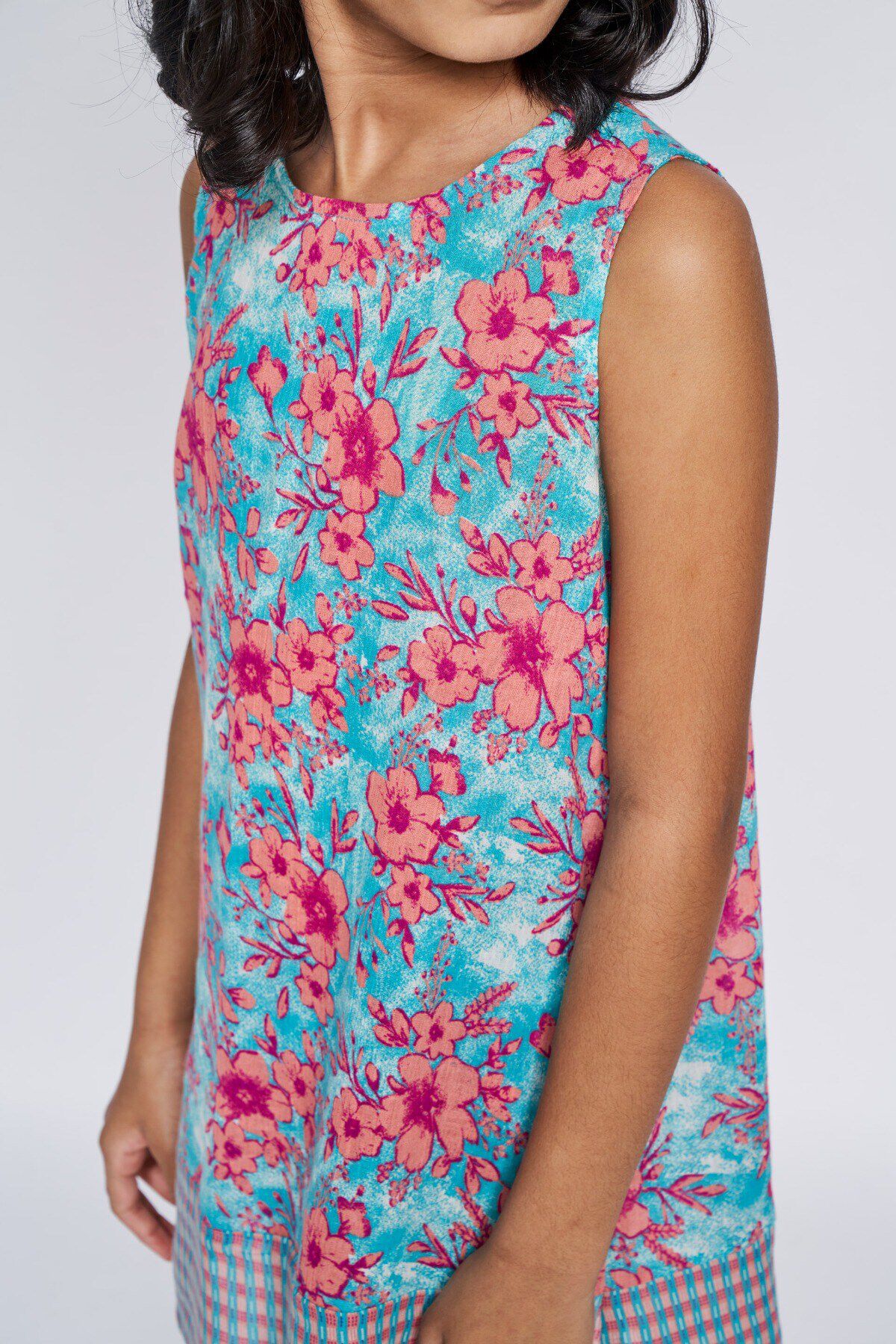 6 - Aqua Floral Straight Dress, image 6