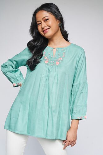 1 - Sage Green Solid A-Line Top, image 1