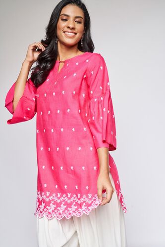 1 - Pink Solid Fit & Flare Tunic, image 5