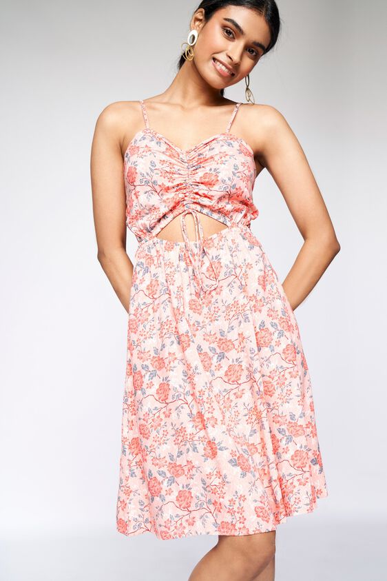 2 - Pink Floral Cut Outs Dress, image 2