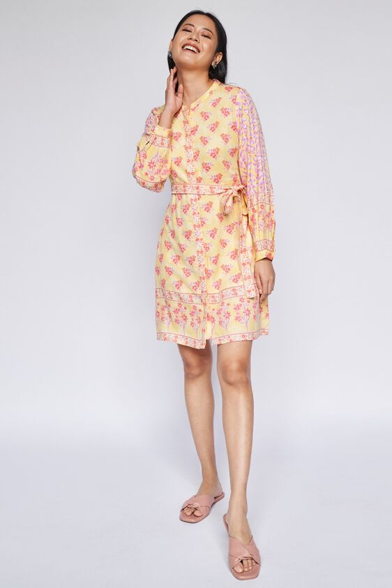 6 - Yellow Floral A-Line Dress, image 6