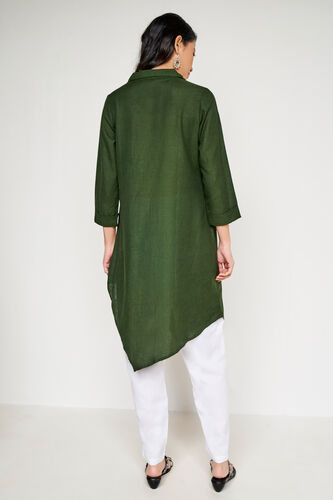 Solid Asymmetric Tunic, Olive, image 4