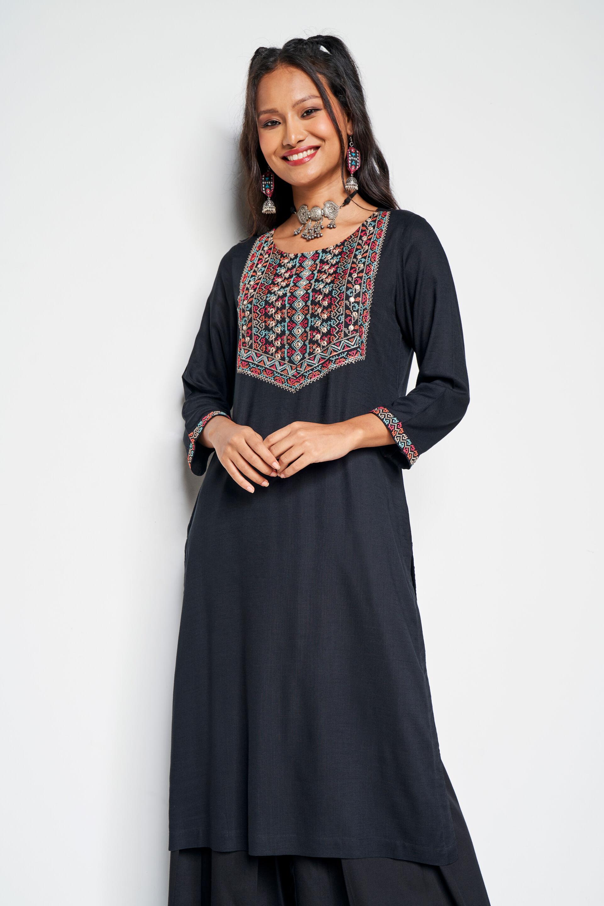 Reaching For The Stars Kurta, Black, image 6