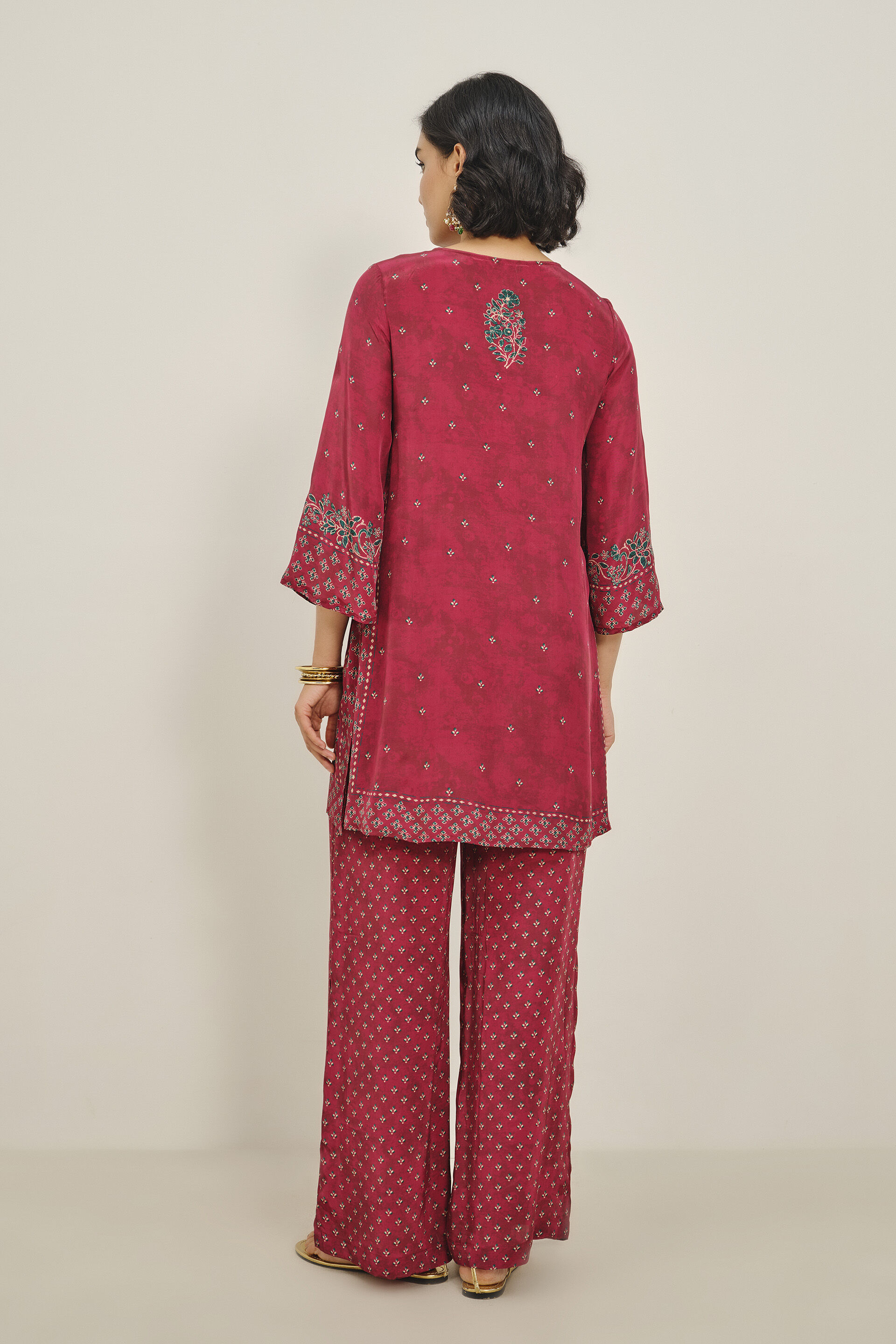 Wine Mauj Kurta Set, Wine, image 6