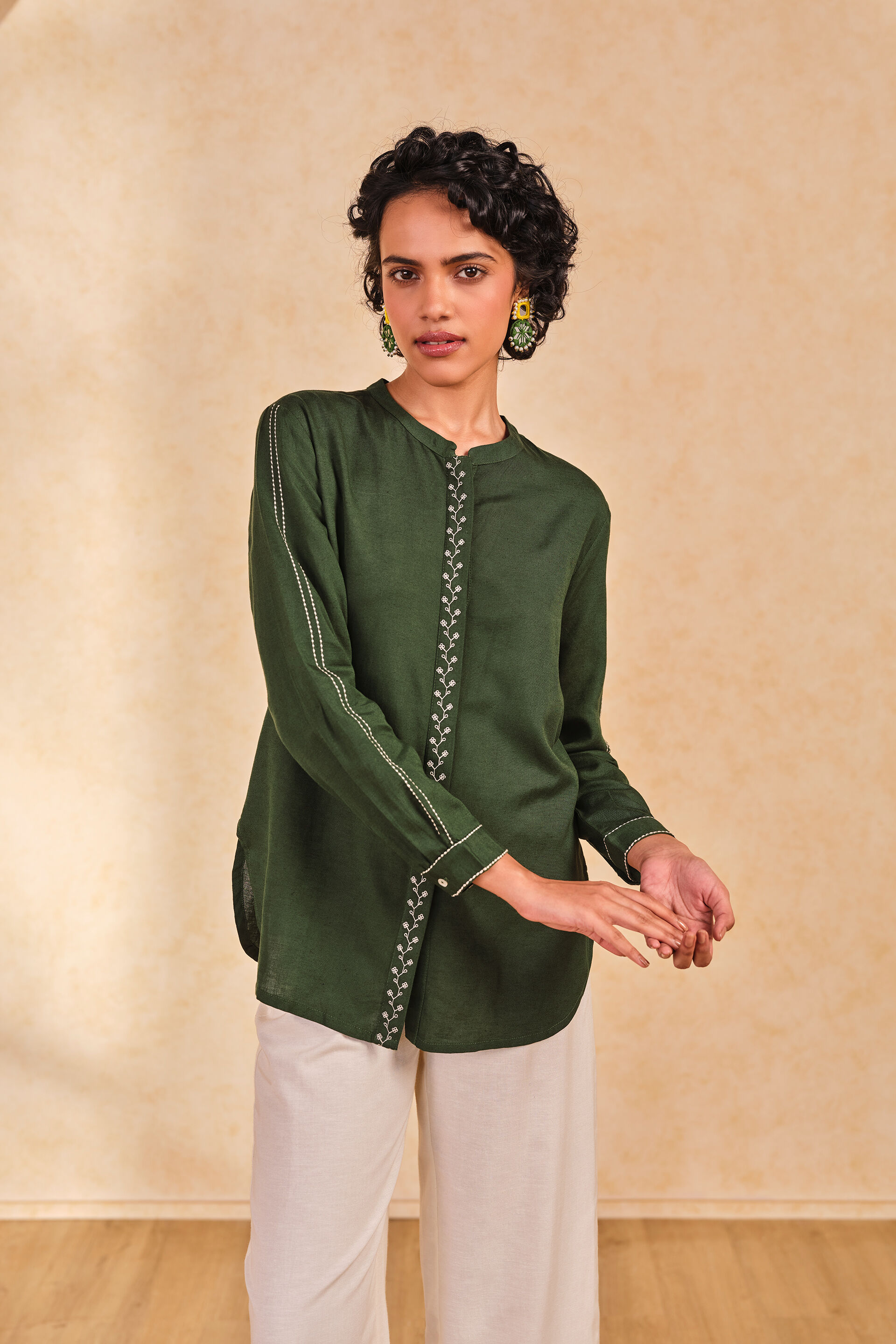 Olive Viscose Top, Olive, image 5
