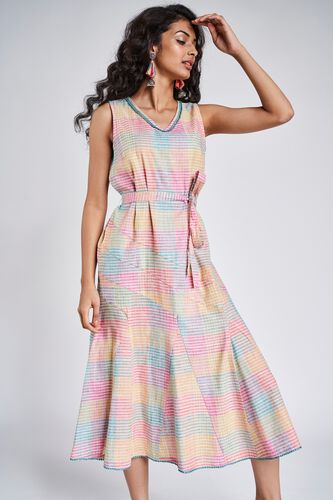 6 - Multi Color Checks Fit And Flare Dress, image 6