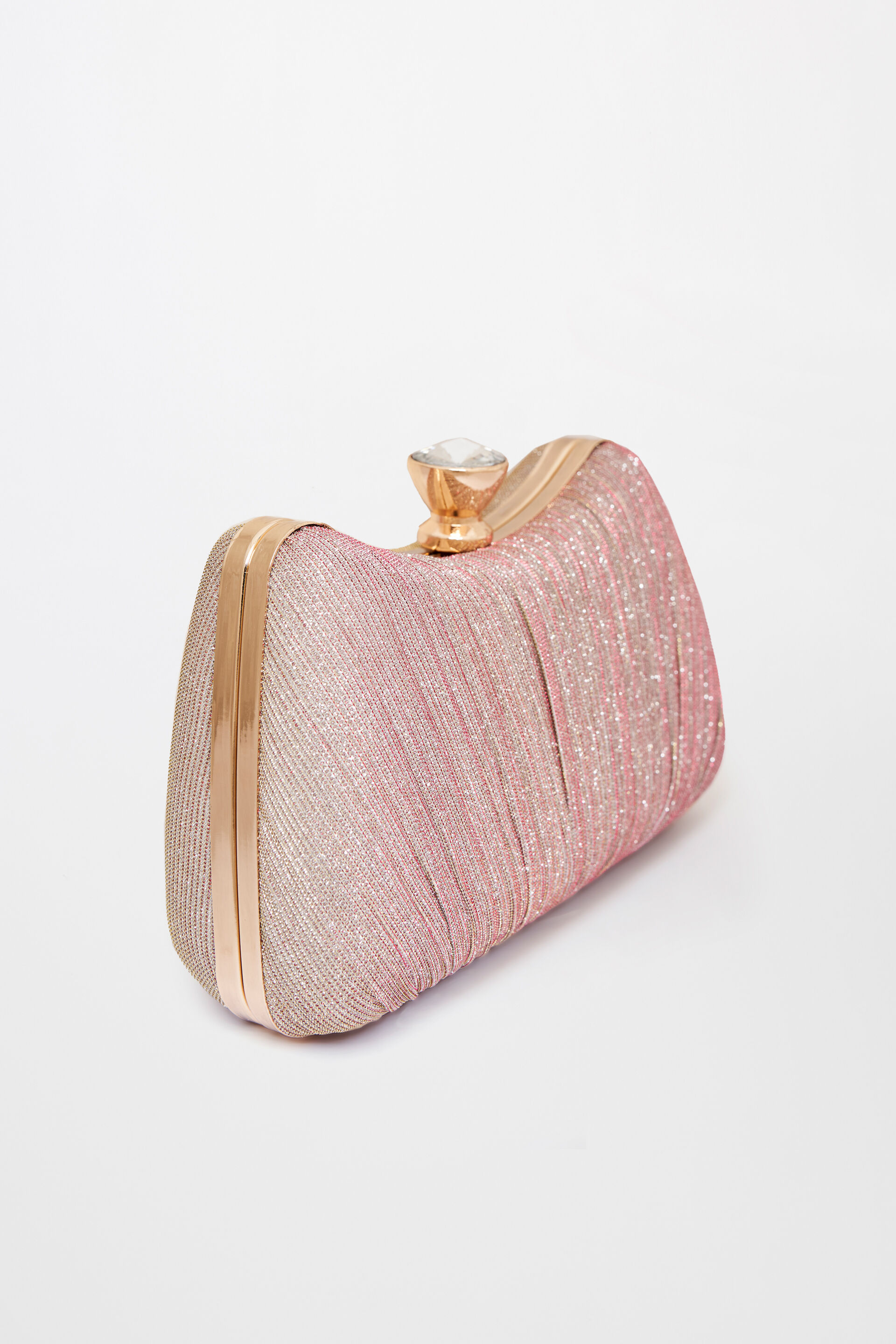 Pink and 2025 gold clutch bag