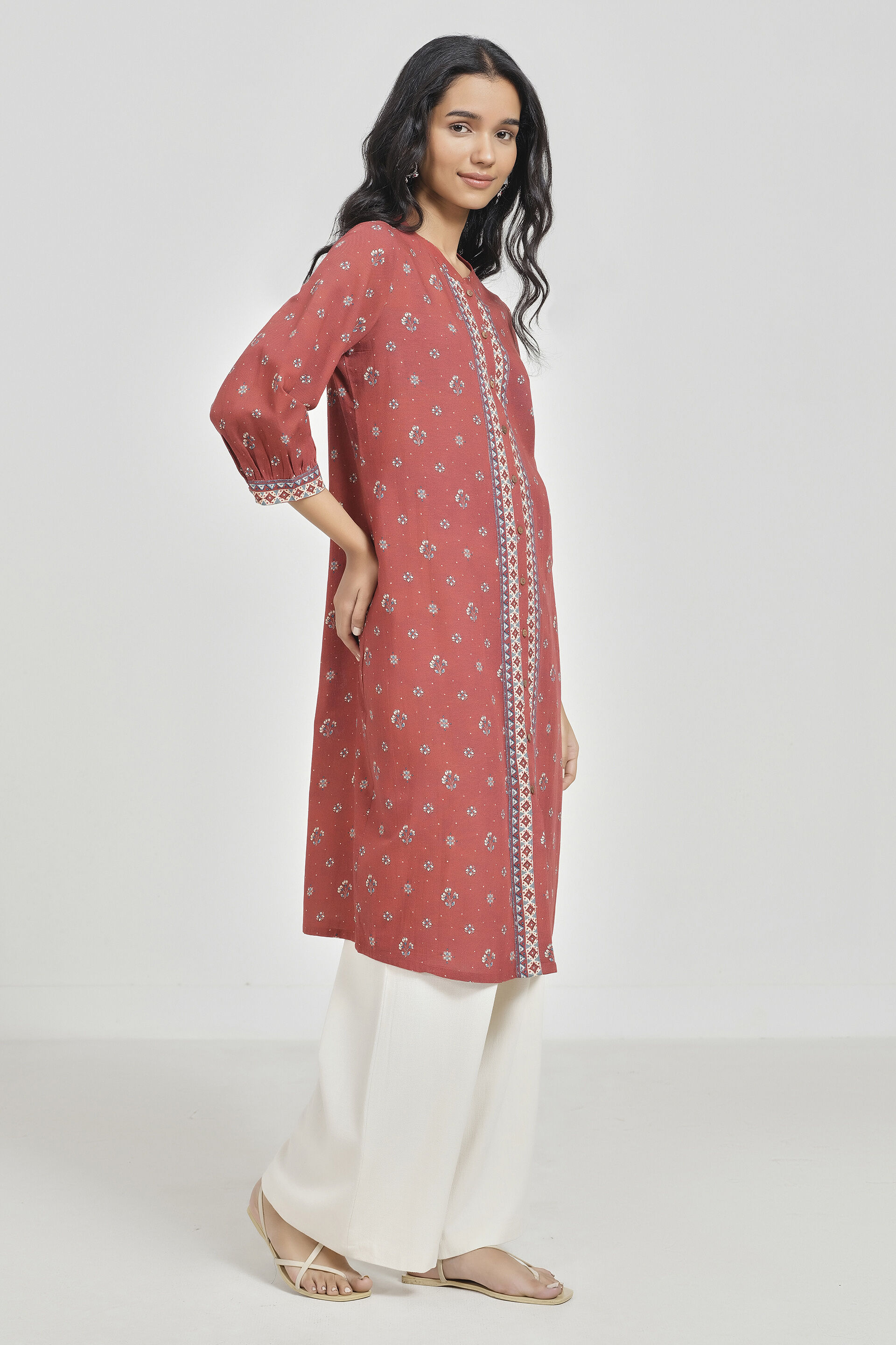 Riya Rust Kurta, Rust, image 3