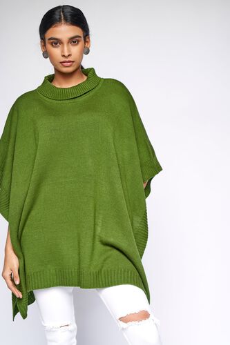2 - Olive Solid Flared Shrug, image 1