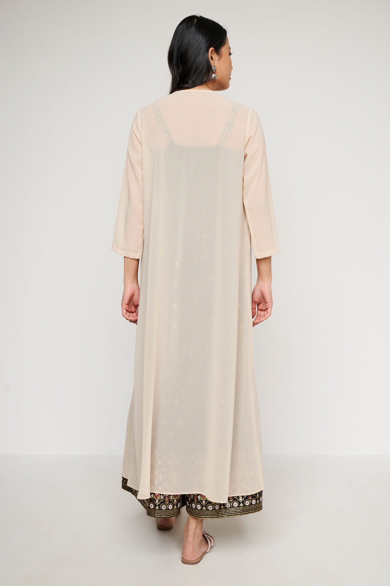 Cream Solid High-Low Shrug, Cream, image 4