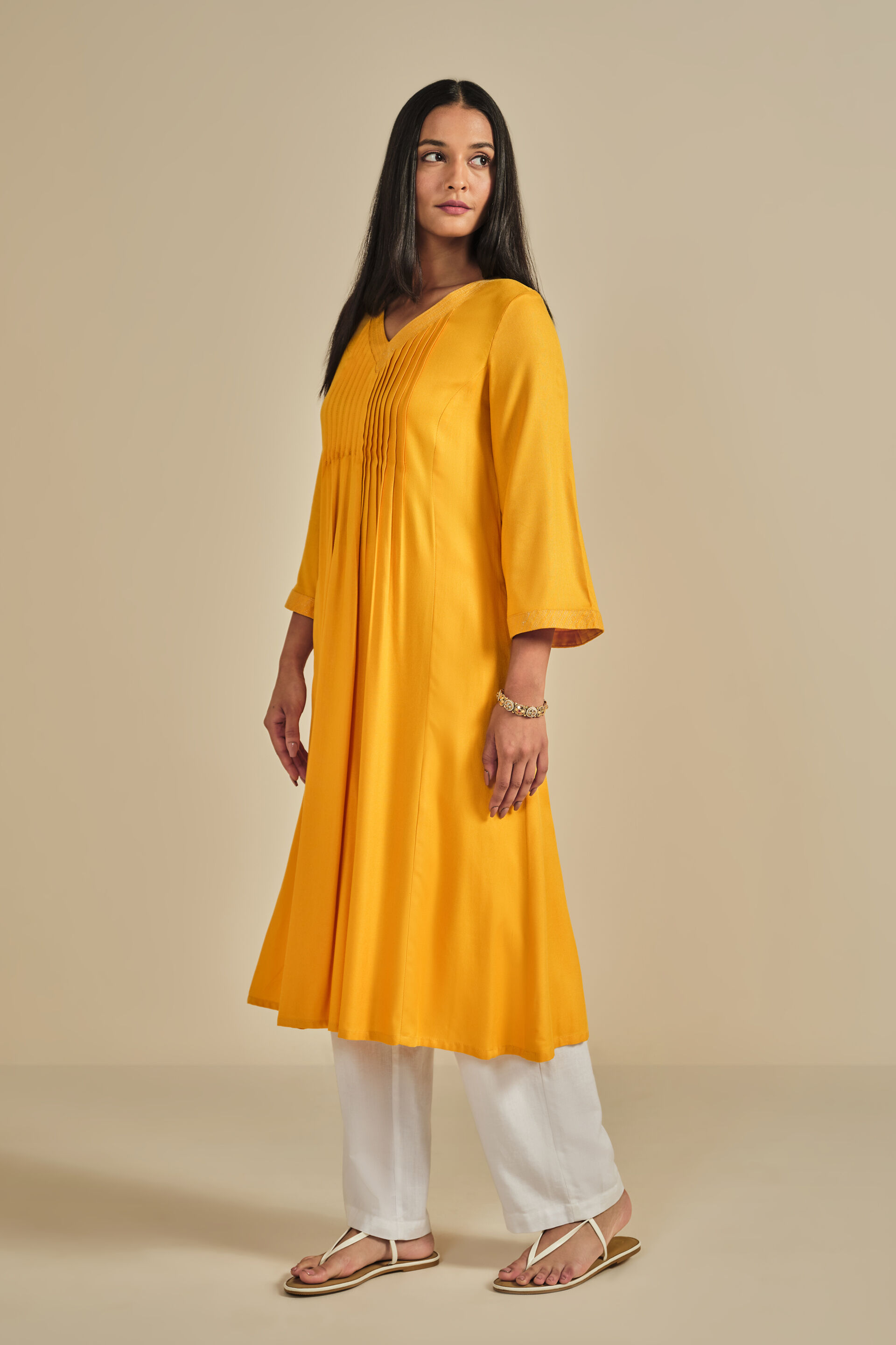Mustard Mehfil Kurta, Mustard, image 2