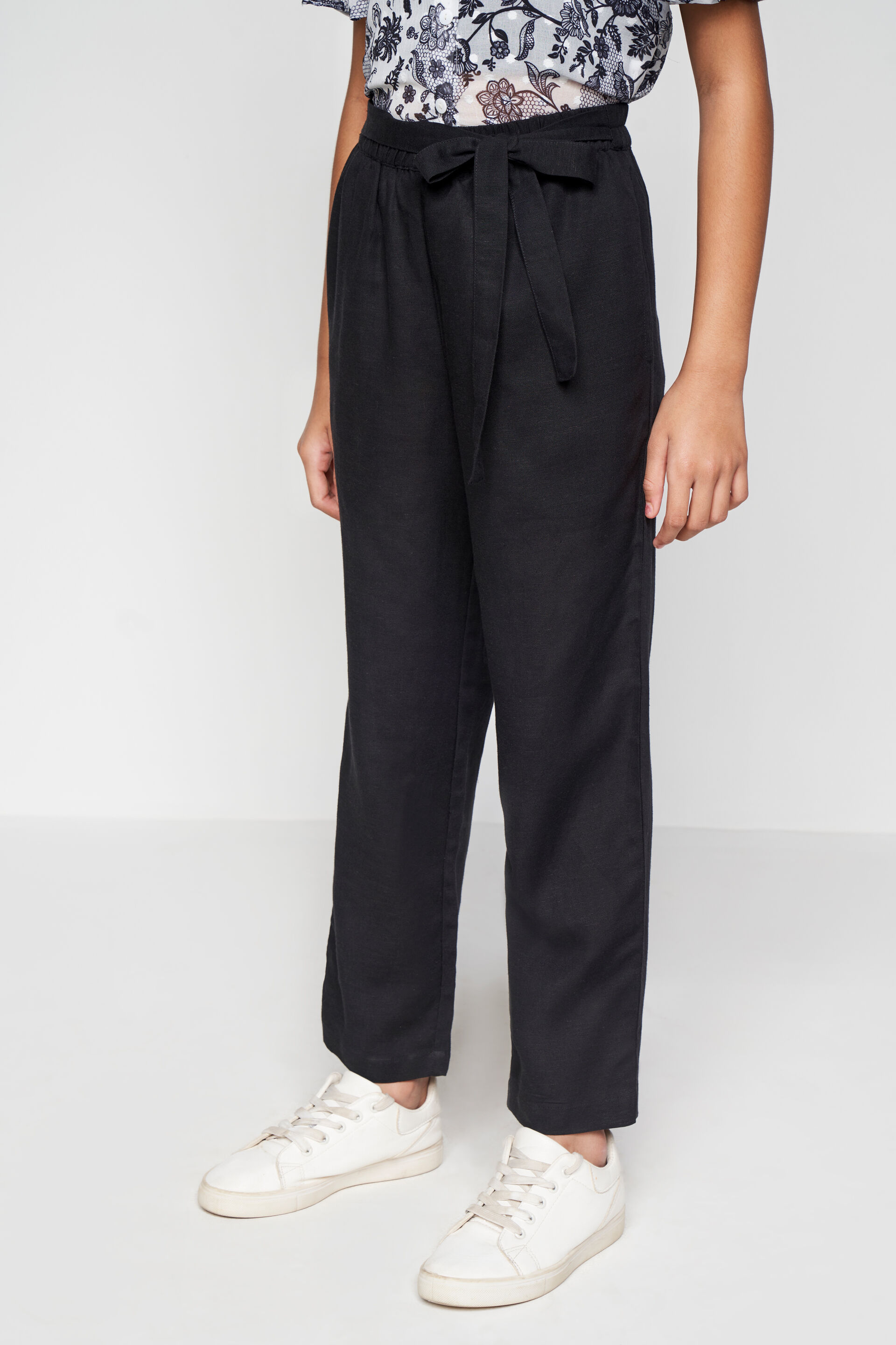 Black Straight-Fit Trousers, Black, image 3