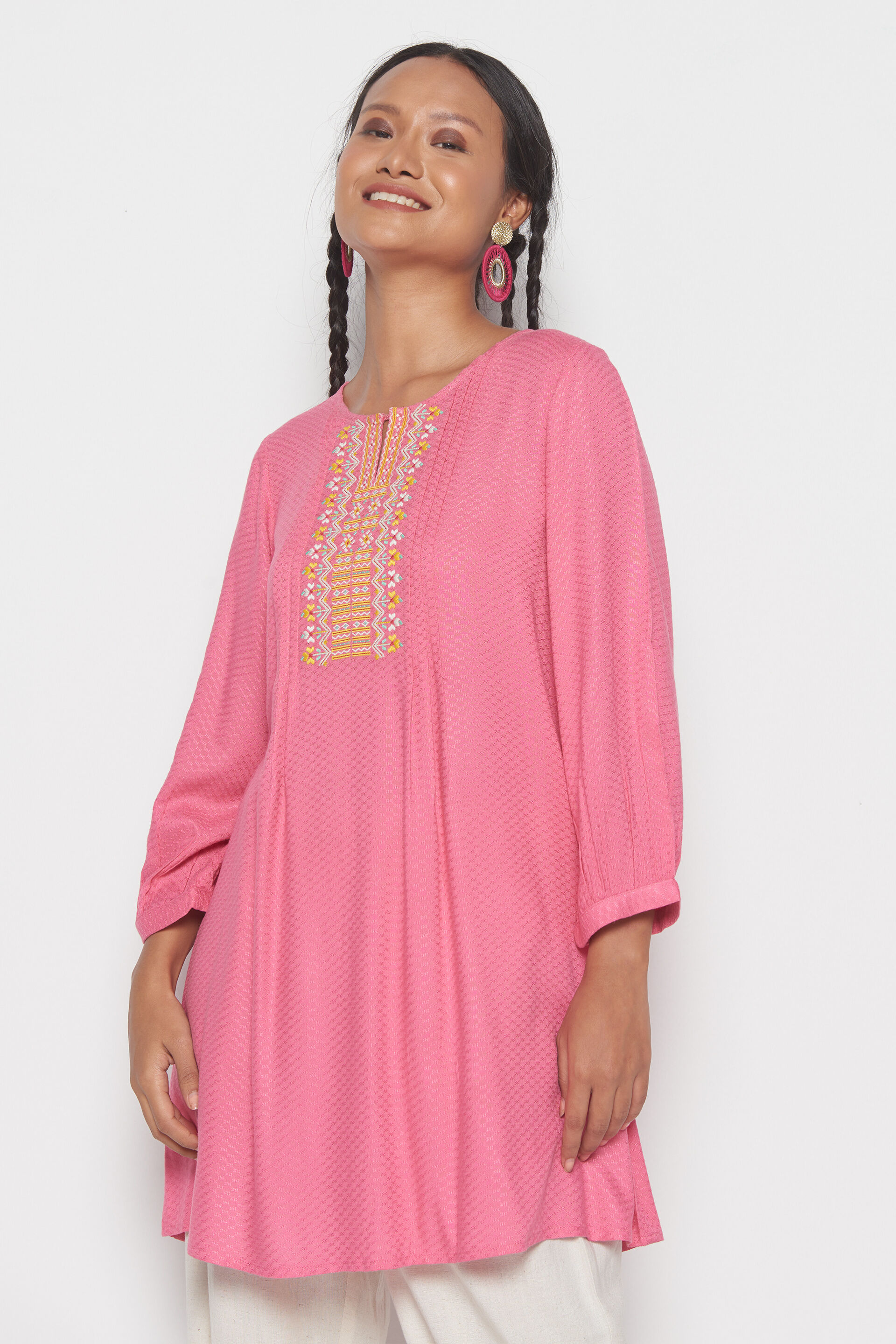 Rosie Embroidered Top, Pink, image 4