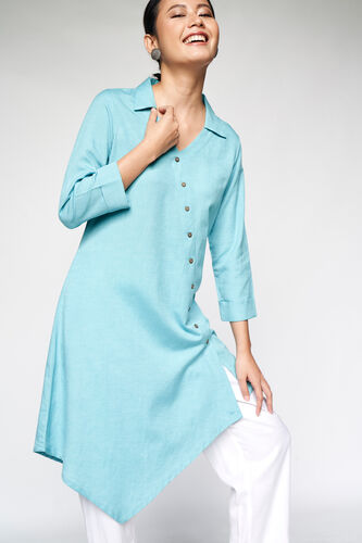 Asymmetric Tunic, Aqua, image 1