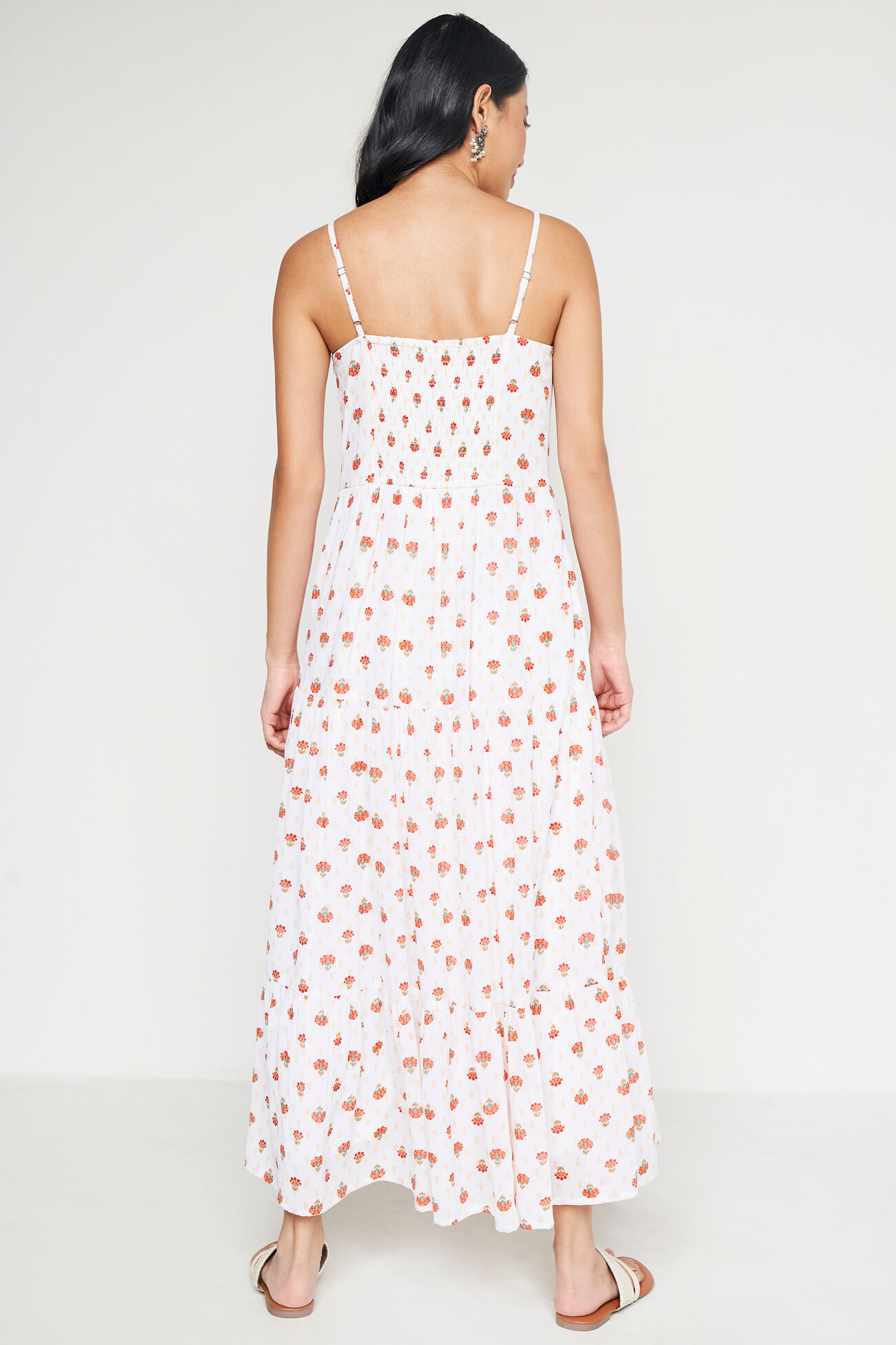Off White Floral Flared Gown, Off White, image 4