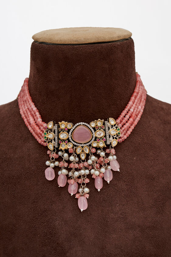 Pink Brass Neckpiece, , image 1