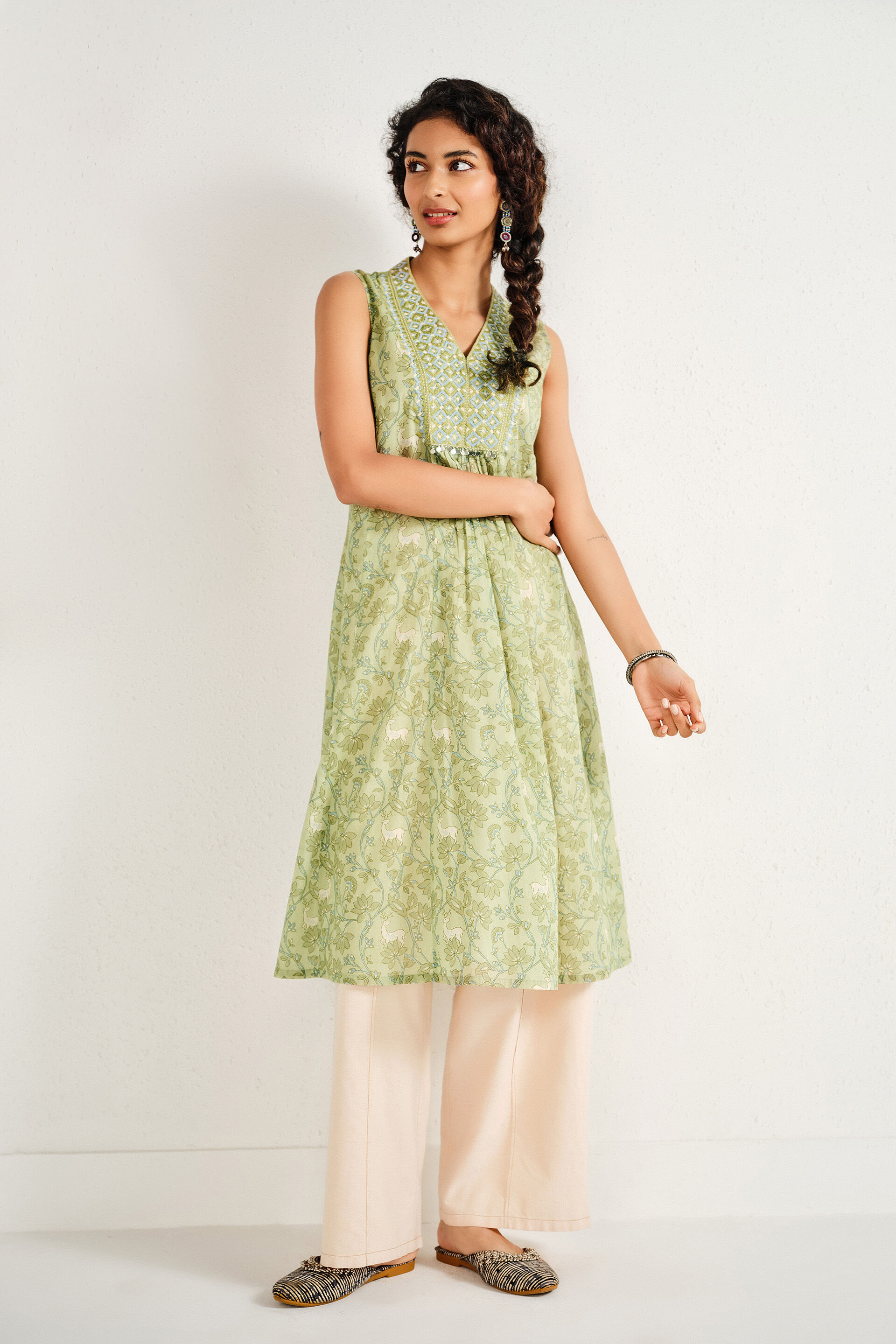 Kanishka Cotton Kurta, Green, image 2