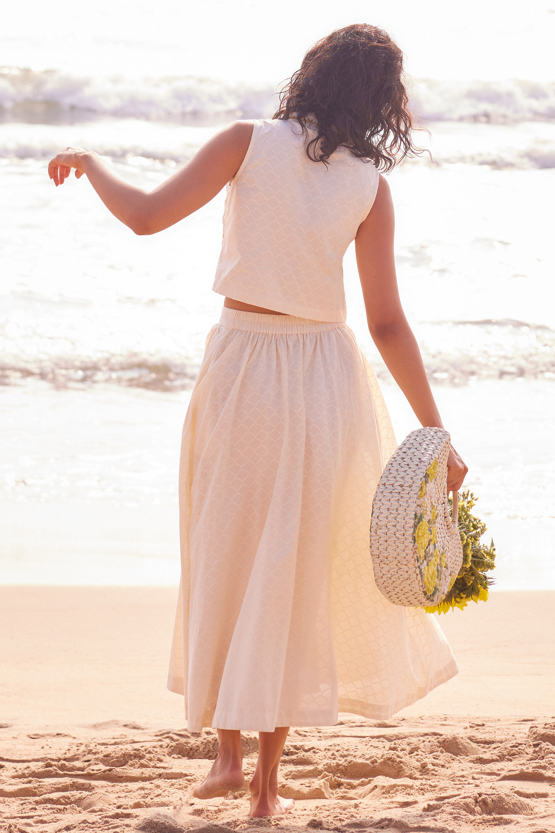 Petal Pop Skirt Set, Off White, image 7