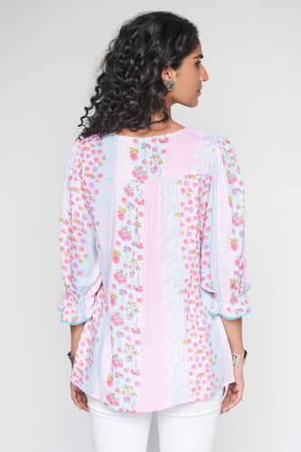 Off White Abstract Flared Top, Off White, image 5