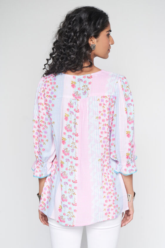Off White Abstract Flared Top, Off White, image 5