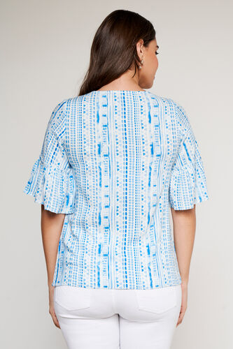 Blue Abstract Flared Top, Blue, image 4