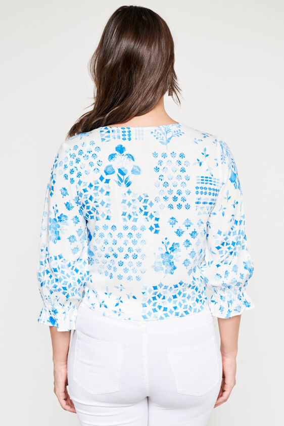Blue Abstract Regular Top, Blue, image 5