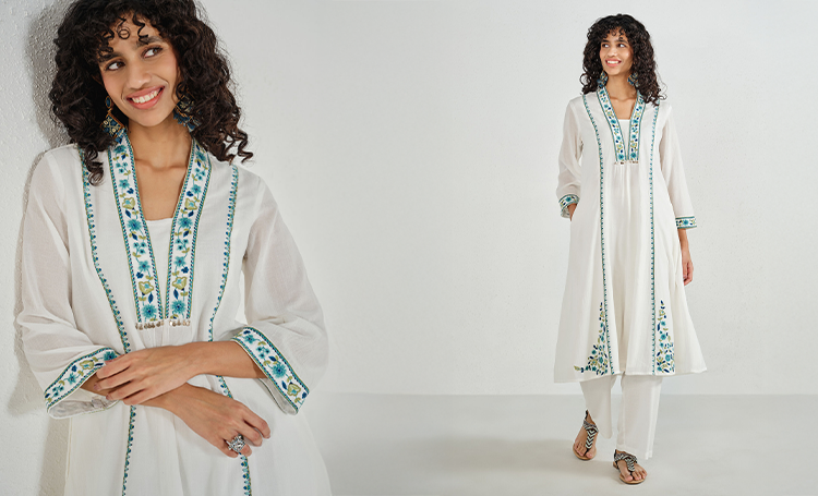 White kurta for women